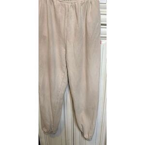 Bayse Men's Elastic Waist Stretch Pull On Jogger Sweatpants Cream Size Small